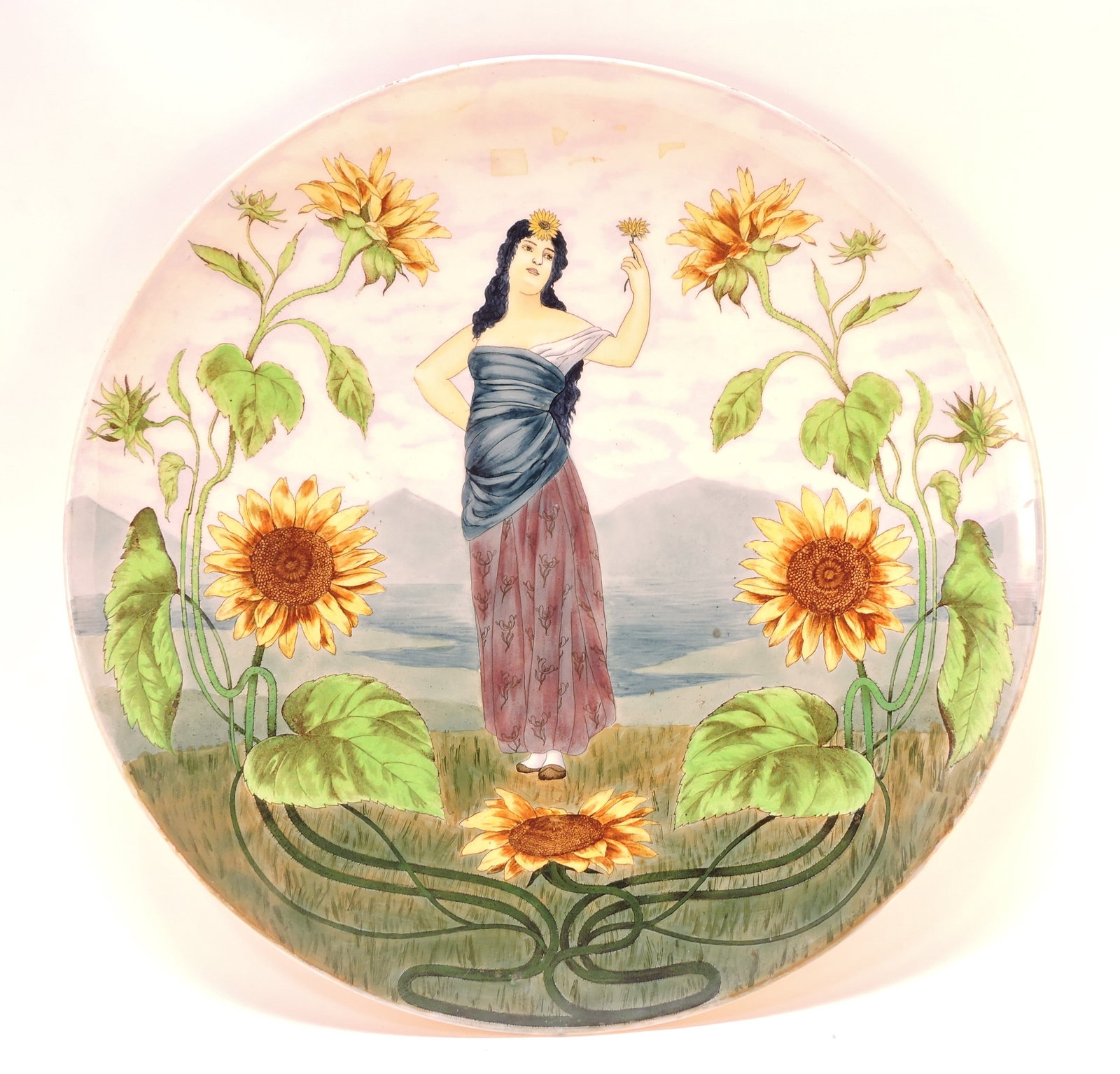 Majolica style painted maiden with (1 of 1)