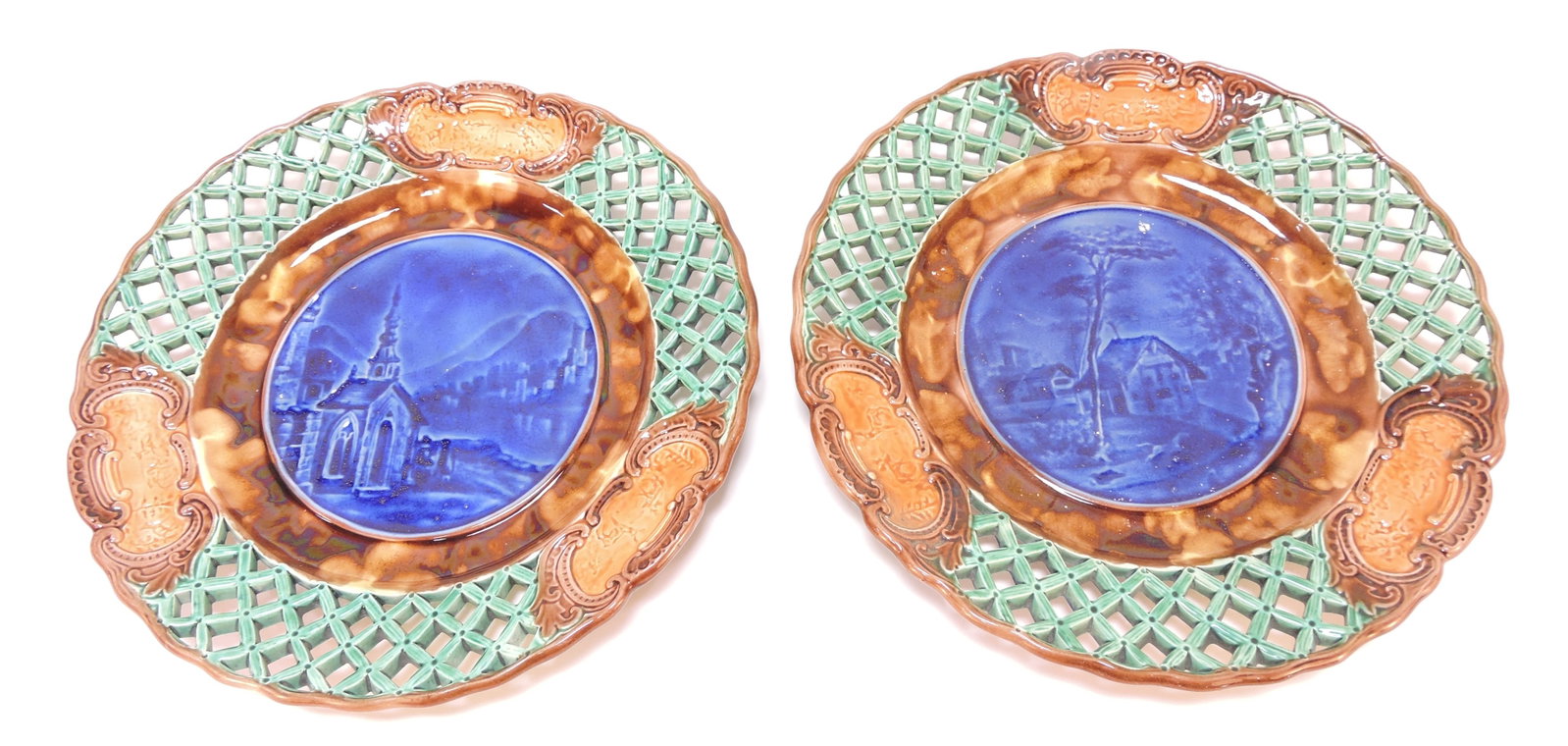 Wedgwood majolica pair of reticulated (1 of 1)