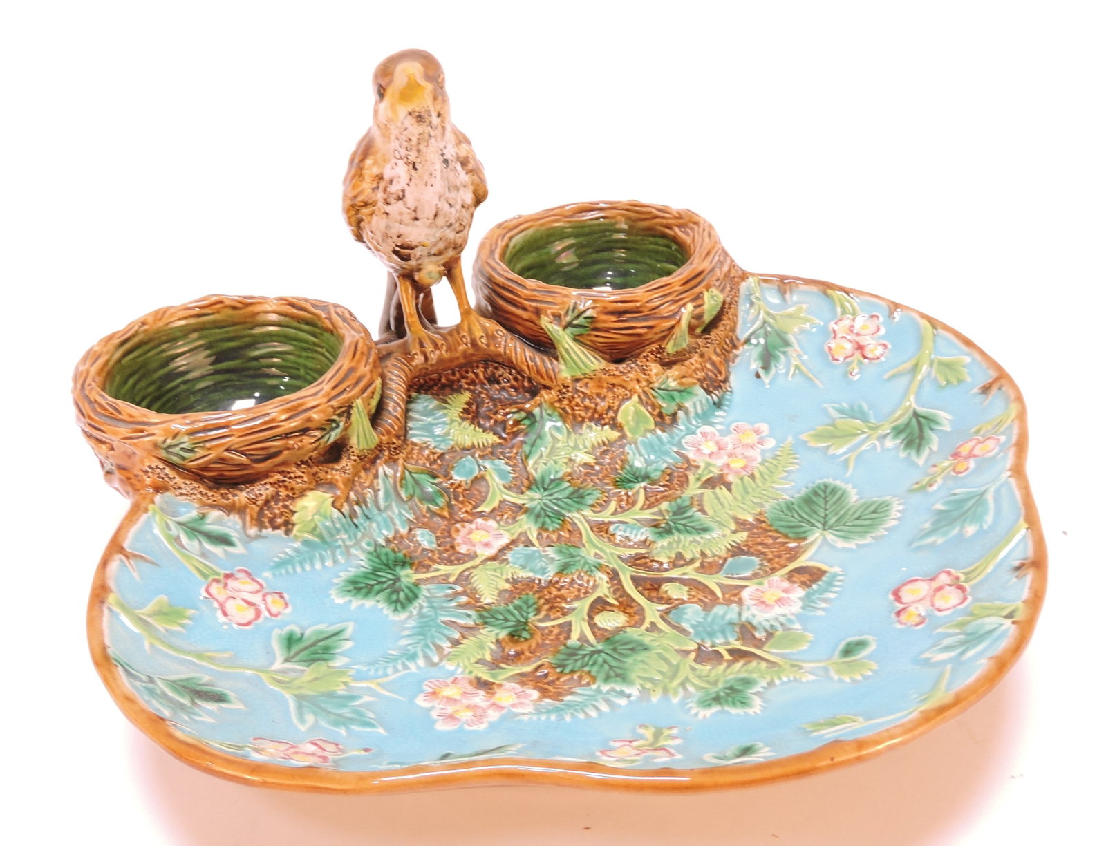 George Jones majolica thrush (1 of 2)