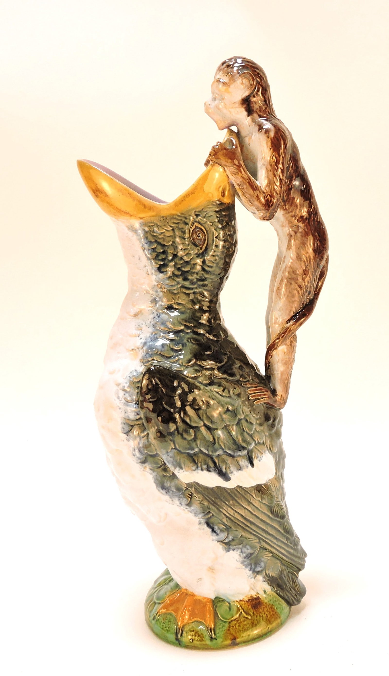 Brownfield figural majolica pitcher (1 of 2)