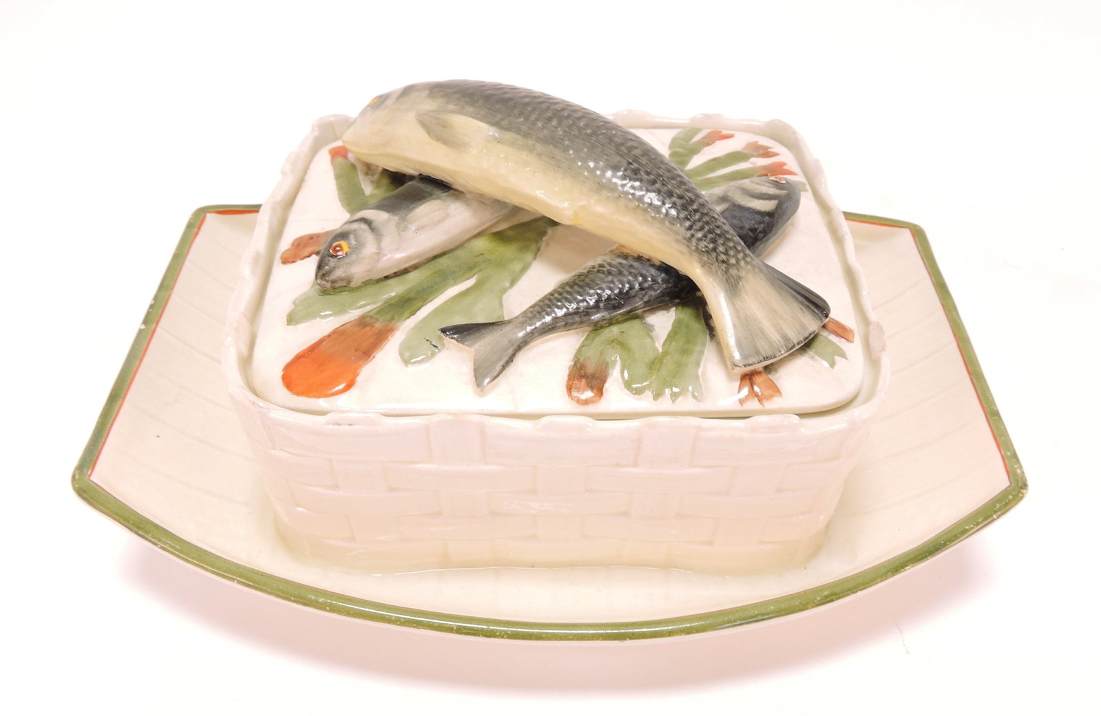 George Jones majolica albino sardine box, (1 of 1)