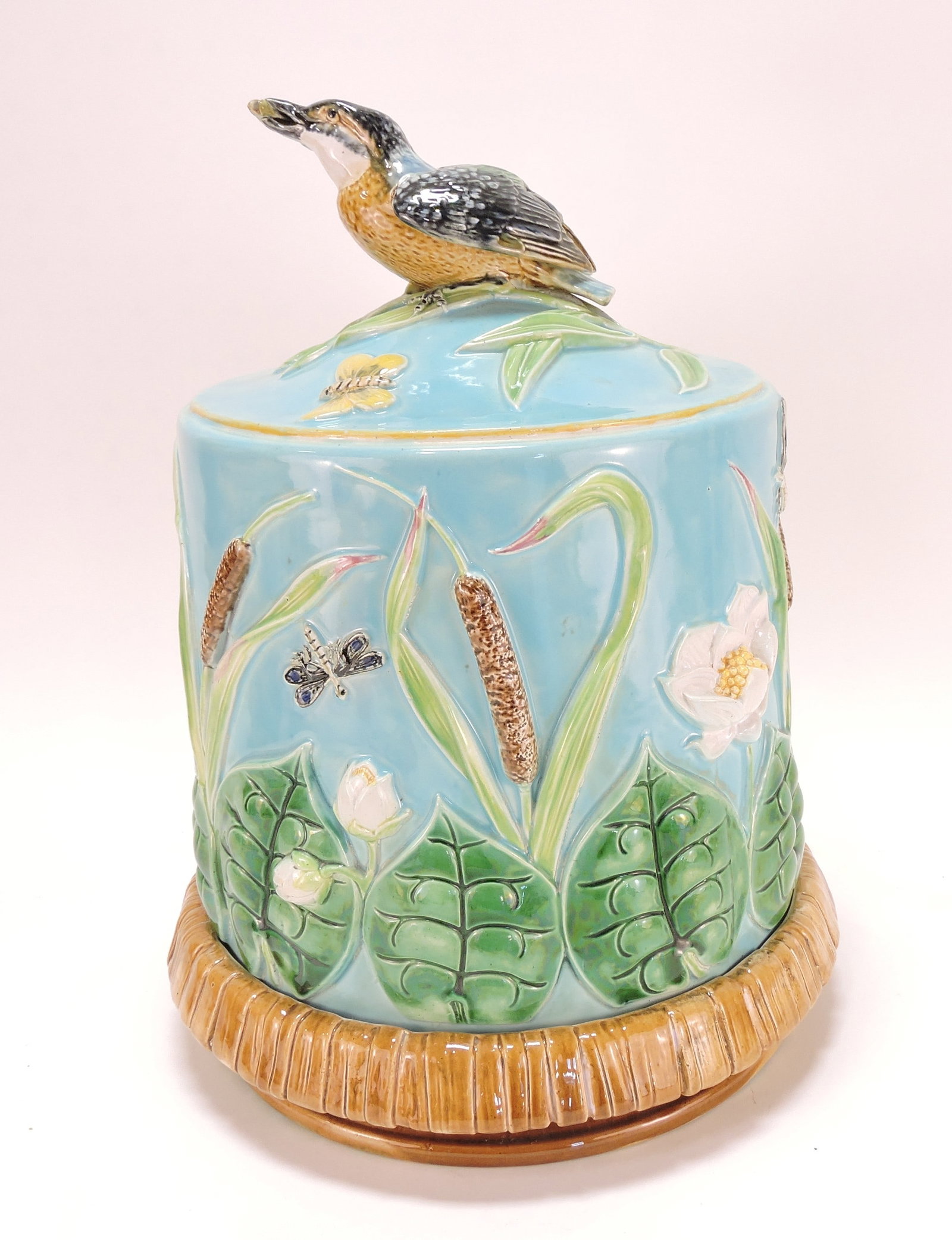 George Jones majolica Kingfisher, (1 of 3)