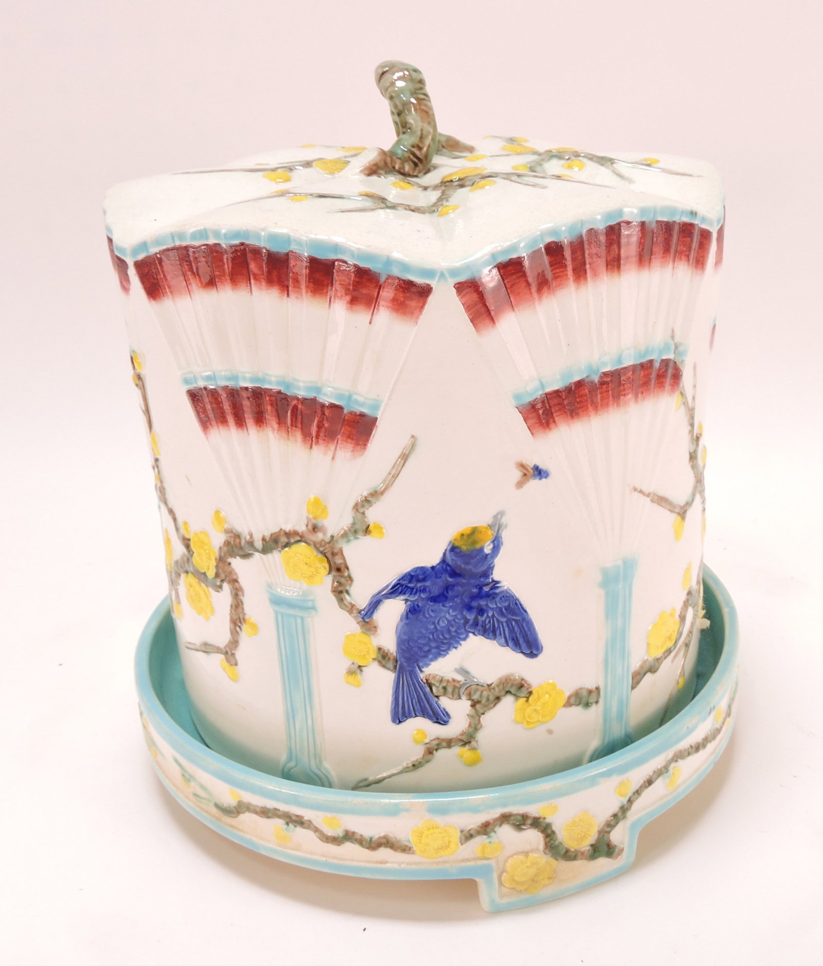 Wedgwood Argenta majolica bird and (1 of 2)