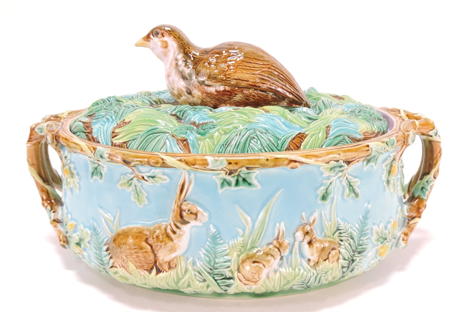 George Jones turquoise majolica game (1 of 3)
