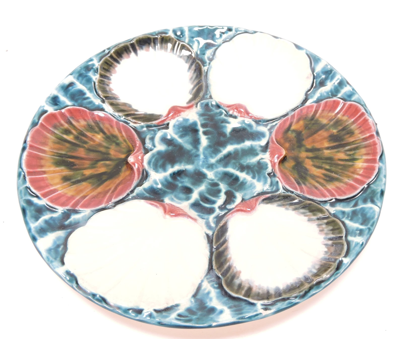Wedgwood majolica 7" shell oyster plate: .