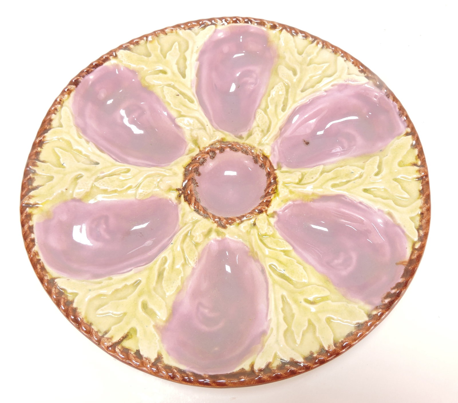 Fielding majolica 6 well oyster plate, (1 of 1)