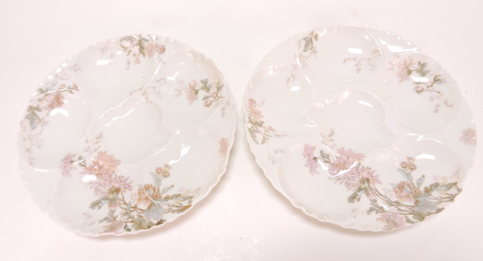 Haviland pair of 5 well oyster plates, (1 of 1)