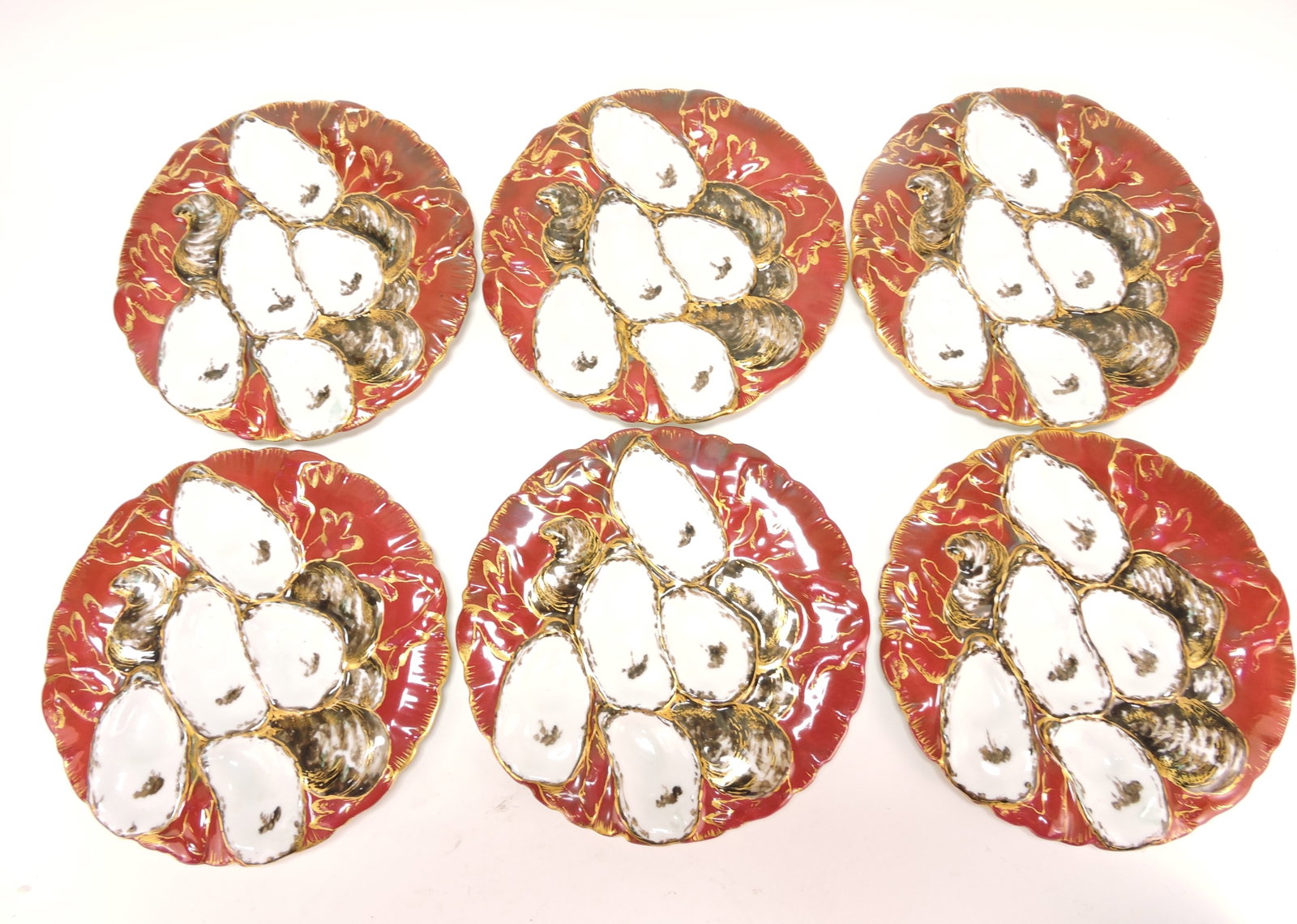 Porcelain set of 6 burgundy turkey style (1 of 1)