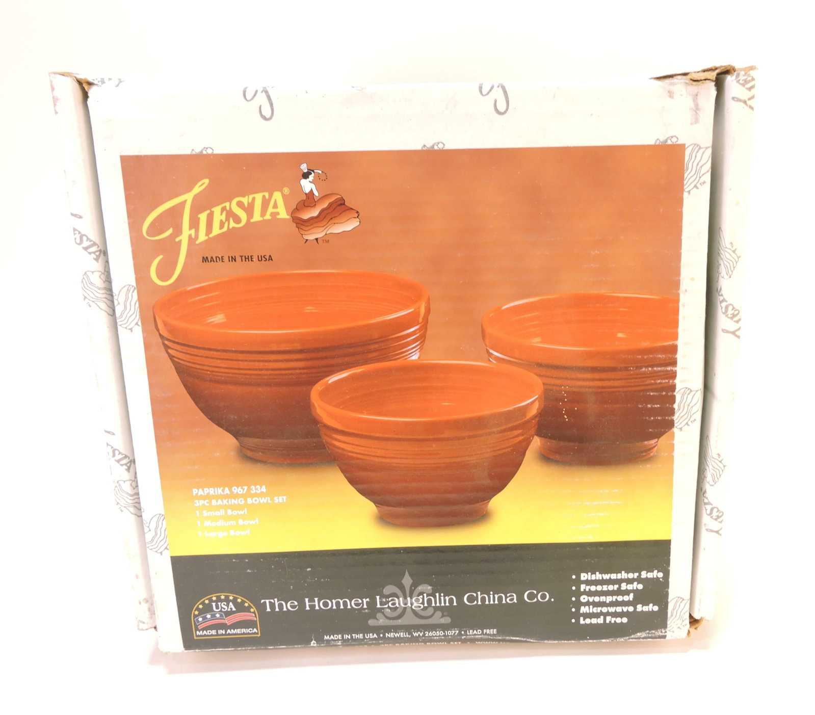 Fiesta Post 86 3 pc mixing bowl set,: paprika
