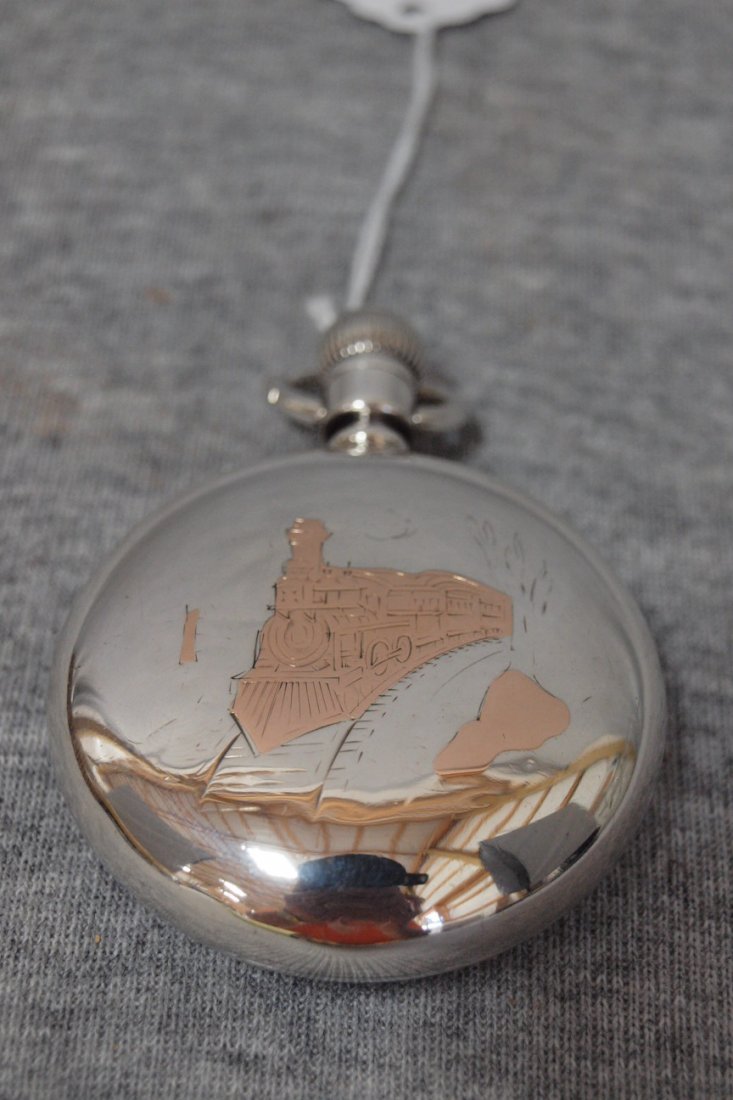 Waltham open face pocket watch, 18s, coin case, gold: Waltham open face pocket watch, 18s, coin case, gold filled train on back