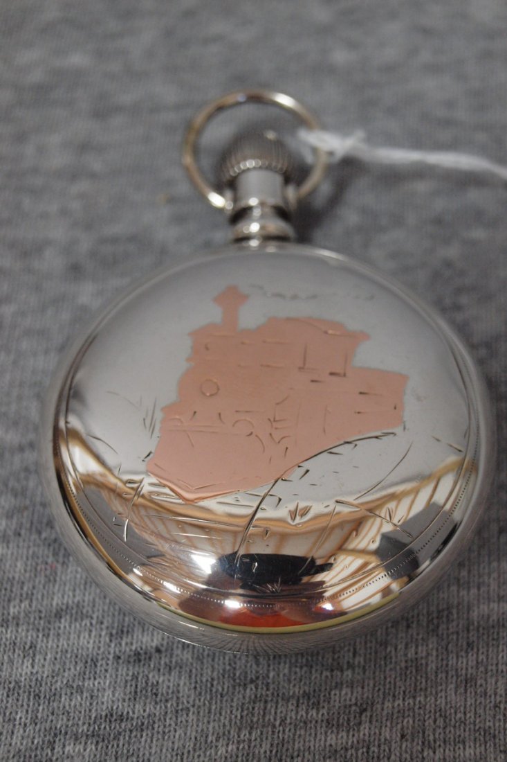 Waltham open face pocket watch , 18s, 15j, coin case,: Waltham open face pocket watch , 18s, 15j, coin case, gold filled train on back