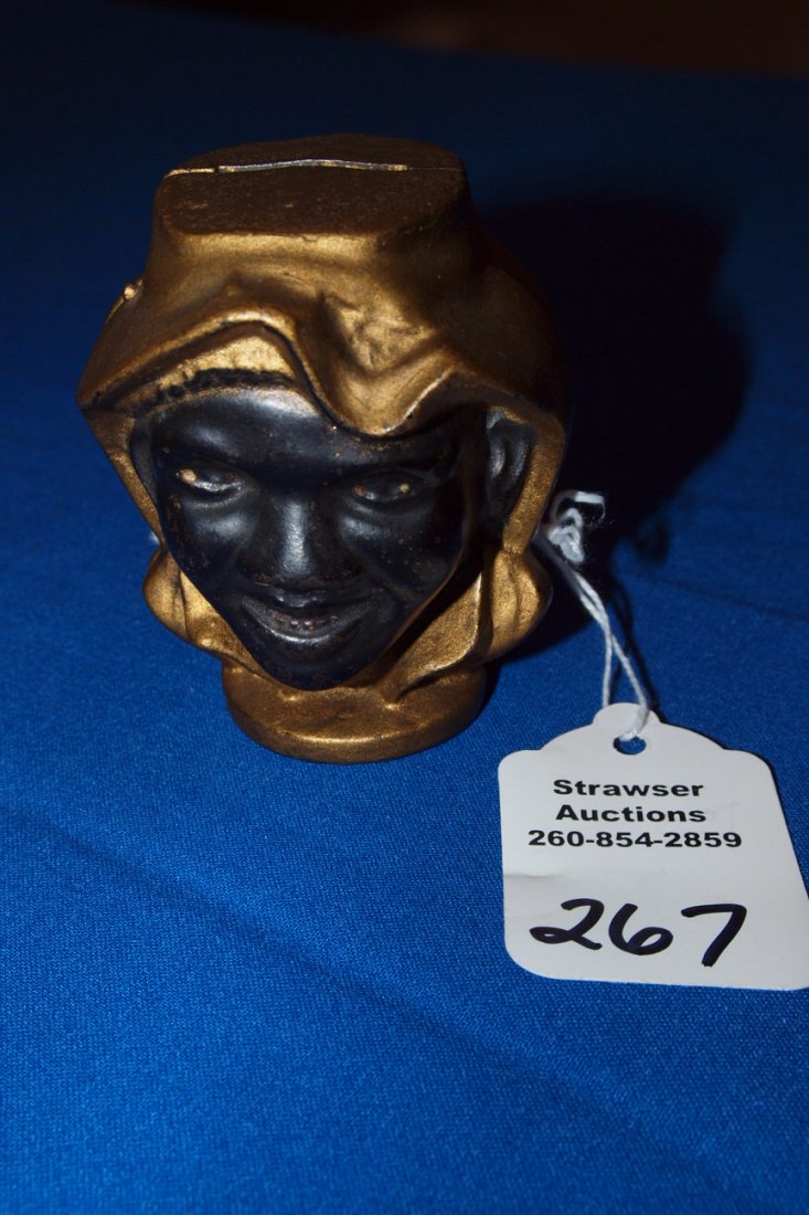 A.C. Williams two faced black man bank, 3": A.C. Williams two faced black man bank, 3"