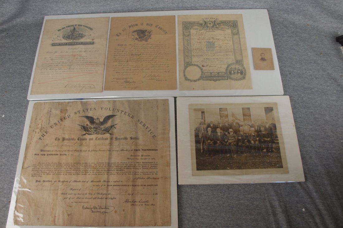 Civil War set of discharge papers for John A. White: Civil War set of discharge papers for John A. White from 171st Ohio National Guard dated 1864