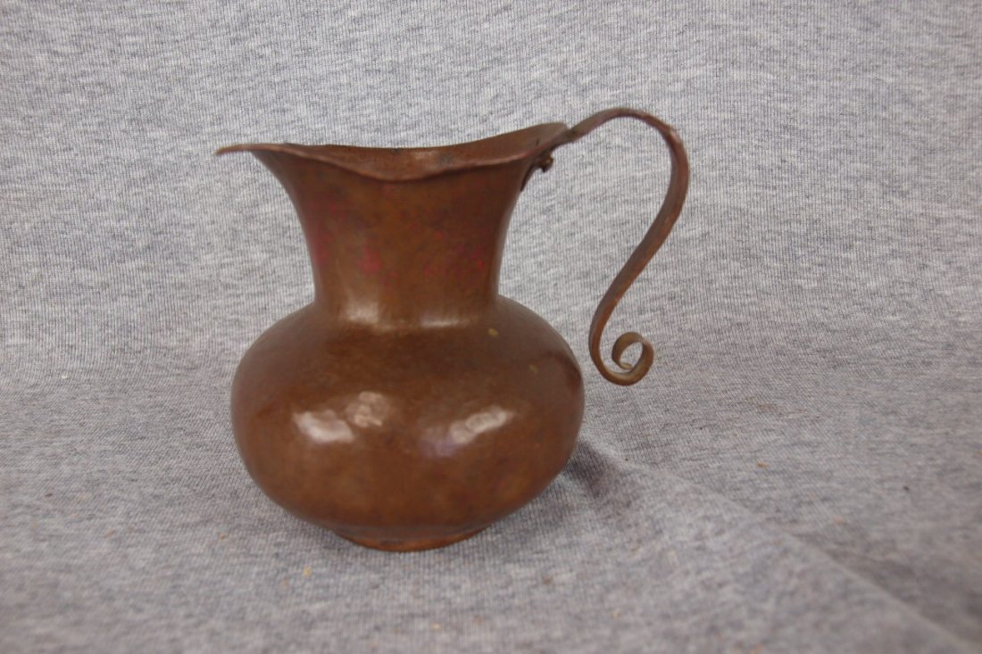 Arts & Crafts hammered copper pitcher, 4 1/2": Arts & Crafts hammered copper pitcher, 4 1/2"