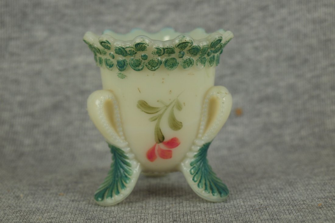 Custard glass Vermont toothpick holder: Custard glass Vermont toothpick holder