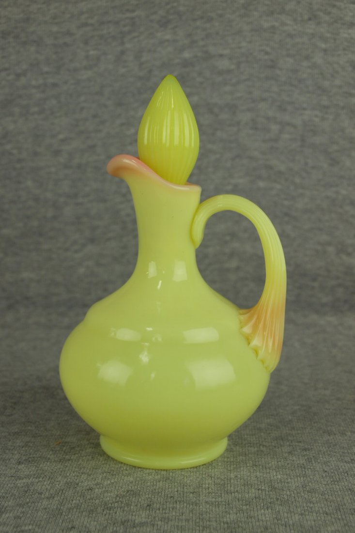 Fenton glossy burmese cruet, 7": Fenton glossy burmese cruet, 7"
