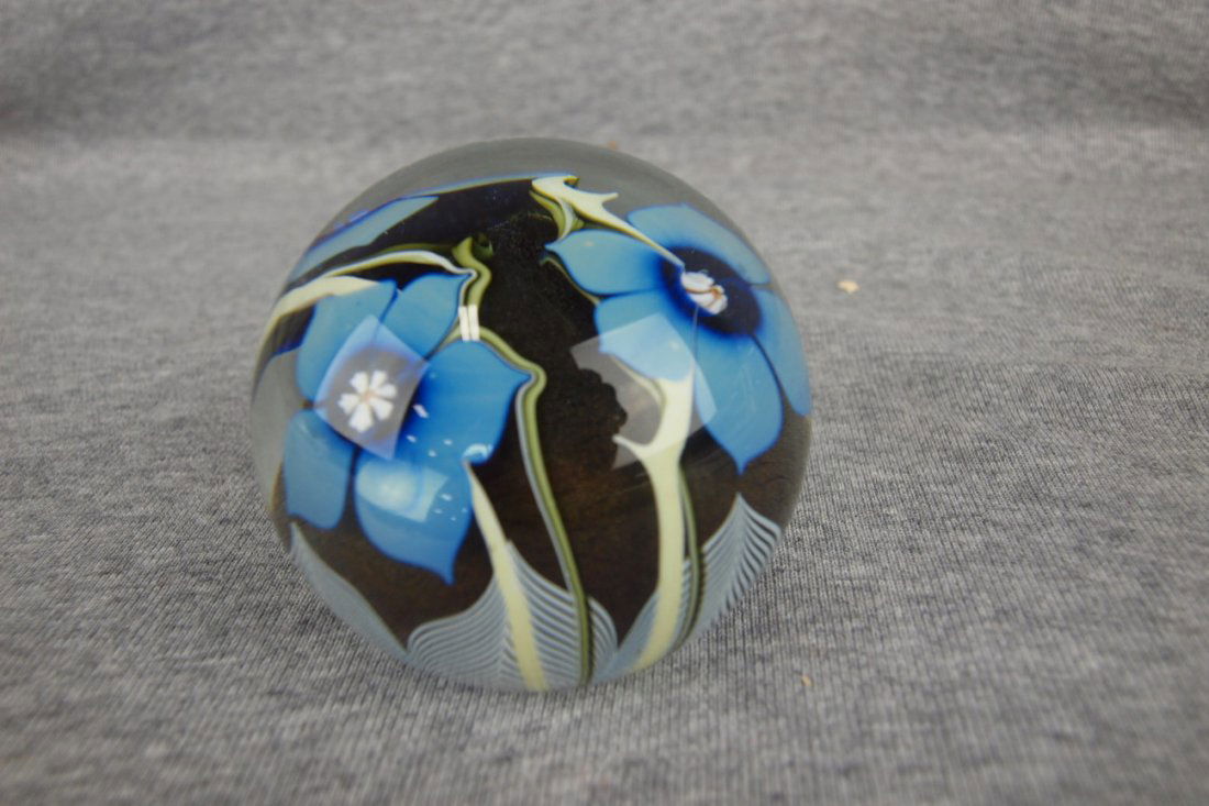 Orient & Flume blue floral paperweight: Orient & Flume blue floral paperweight