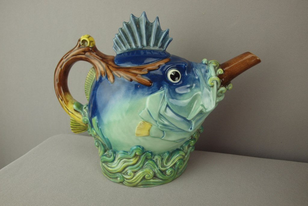 Royal Doulton Minton Archive "Spikey Fish" figural: Royal Doulton Minton Archive "Spikey Fish" figural teapot with box