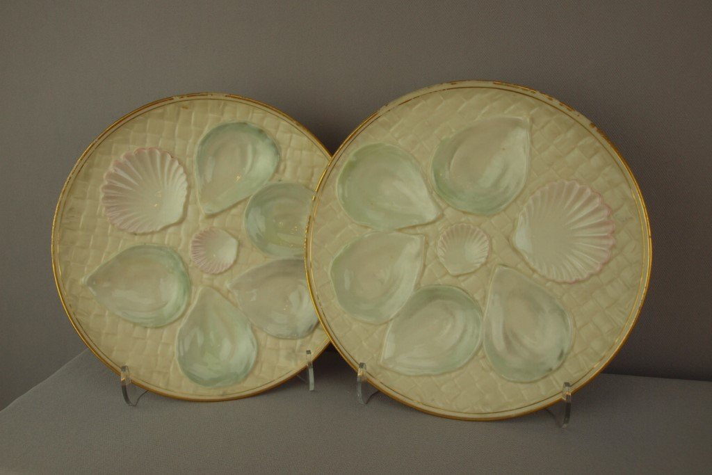 Royal Worcester plate of basketweave 5 well oyster: Royal Worcester plate of basketweave 5 well oyster plates, 8 1/2"