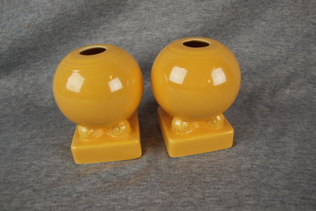 Fiesta pair of bulb candle holders - yellow: Fiesta pair of bulb candle holders - yellow