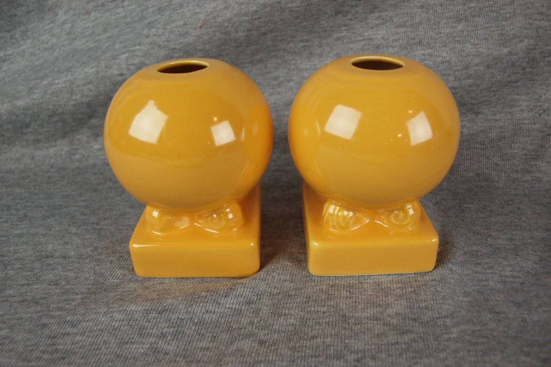 Fiesta pair of bulb candle holders - yellow: Fiesta pair of bulb candle holders - yellow