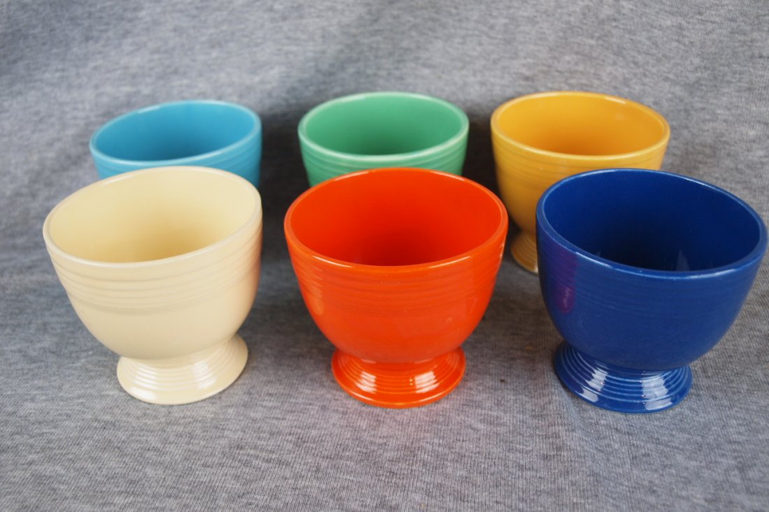 Fiesta egg cup group - orginal 6 colors - red, cobalt,: Fiesta egg cup group - orginal 6 colors - red, cobalt, ivory, turquoise, green and yellow