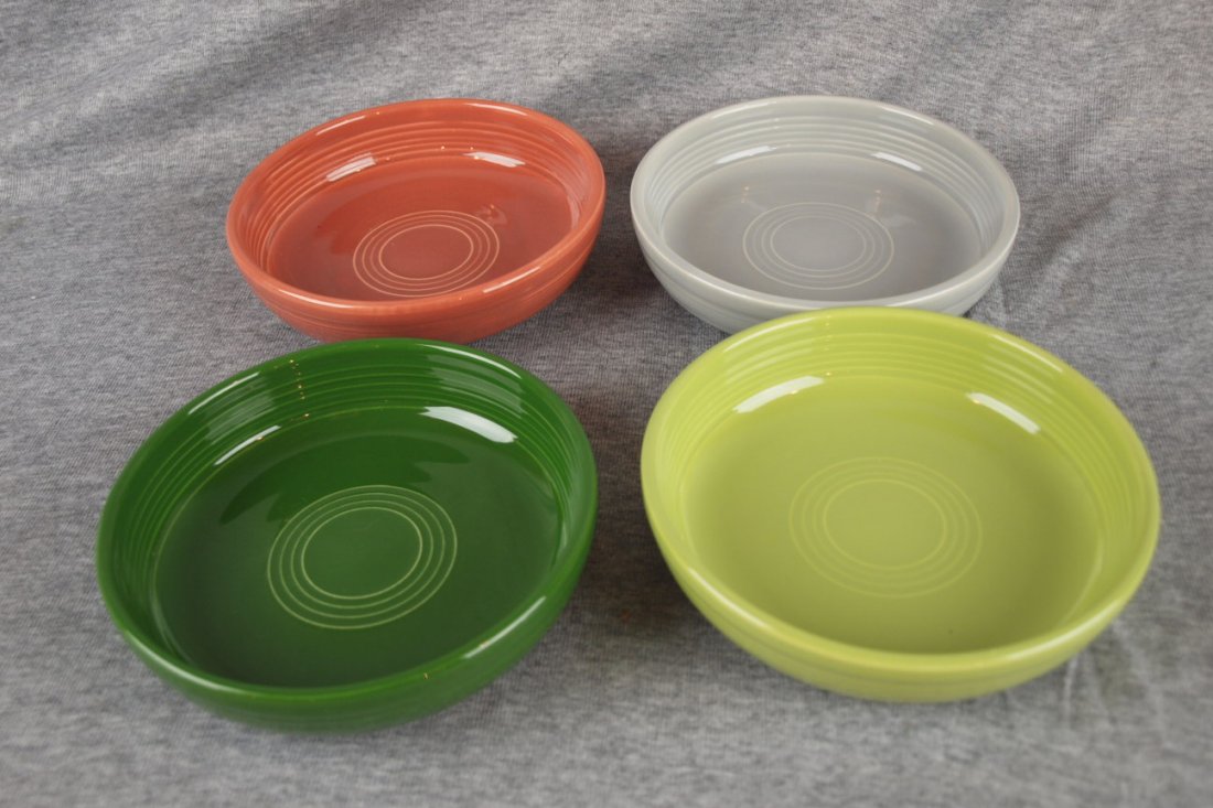 Fiesta 6" dessert group - rose, gray, forest green and: Fiesta 6" dessert group - rose, gray, forest green and chartreuse