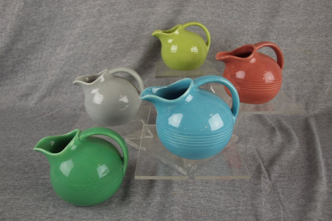 Fiesta Harlequin novelty creamer group - chartreuse,: Fiesta Harlequin novelty creamer group - chartreuse, gray, rose, tuquoise, green