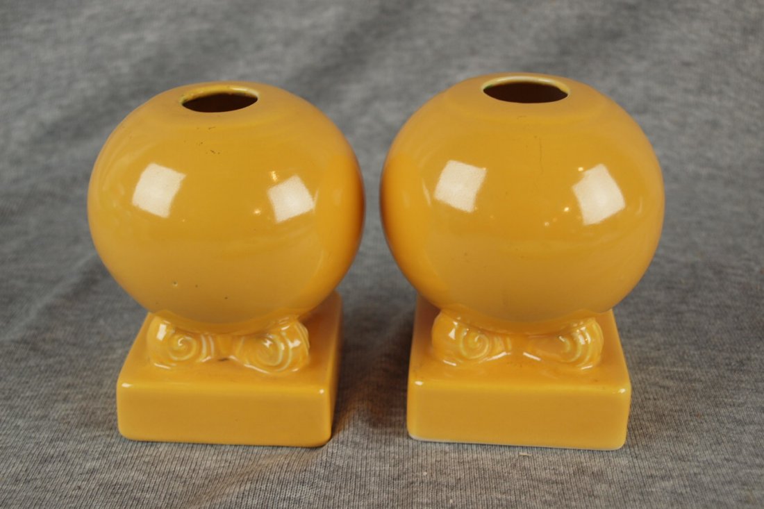 Fiesta pair bulb candle holders, yellow: Fiesta pair bulb candle holders, yellow