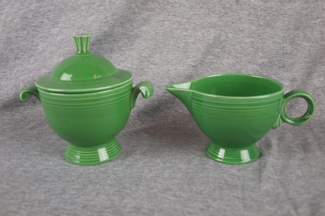 Fiesta cream & sugar, medium green: Fiesta cream & sugar, medium green
