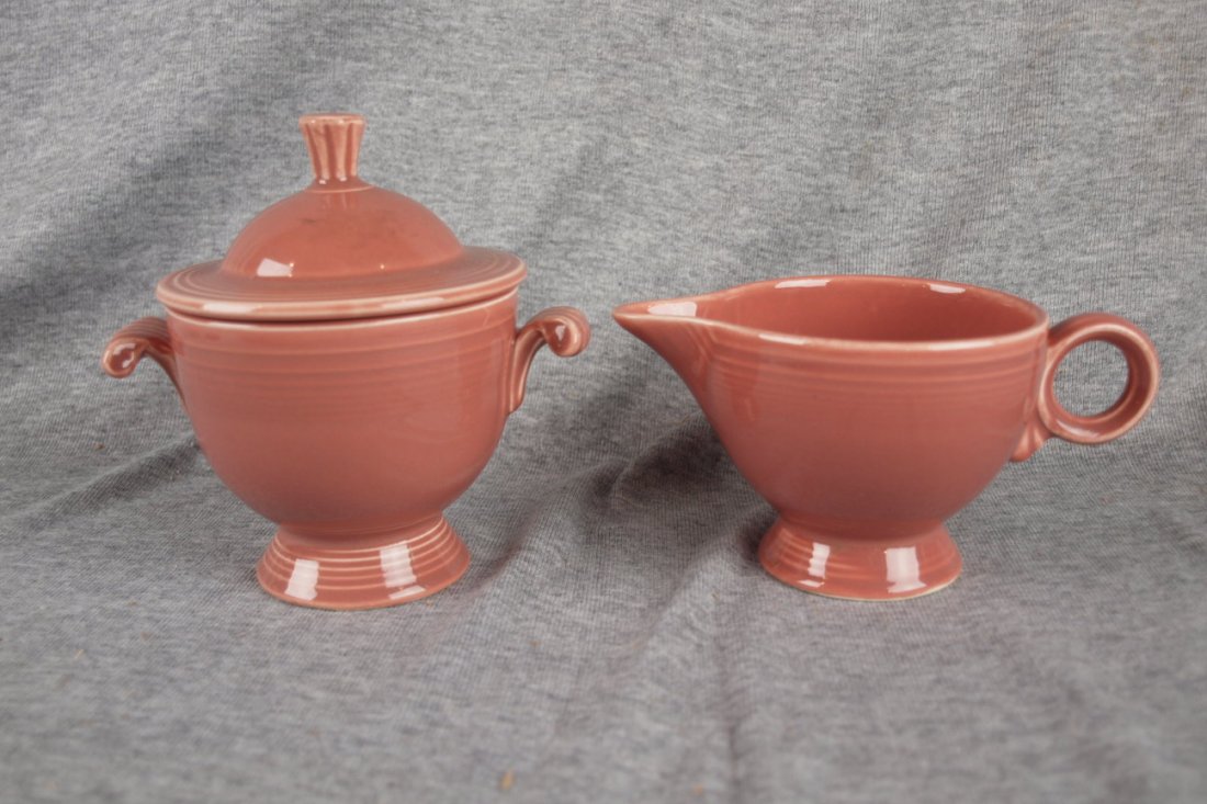 Fiesta cream & sugar, rose: Fiesta cream & sugar, rose