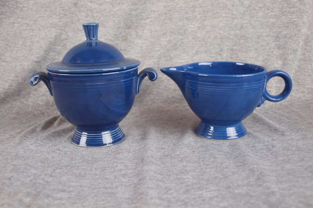 Fiesta cream & sugar, cobalt: Fiesta cream & sugar, cobalt
