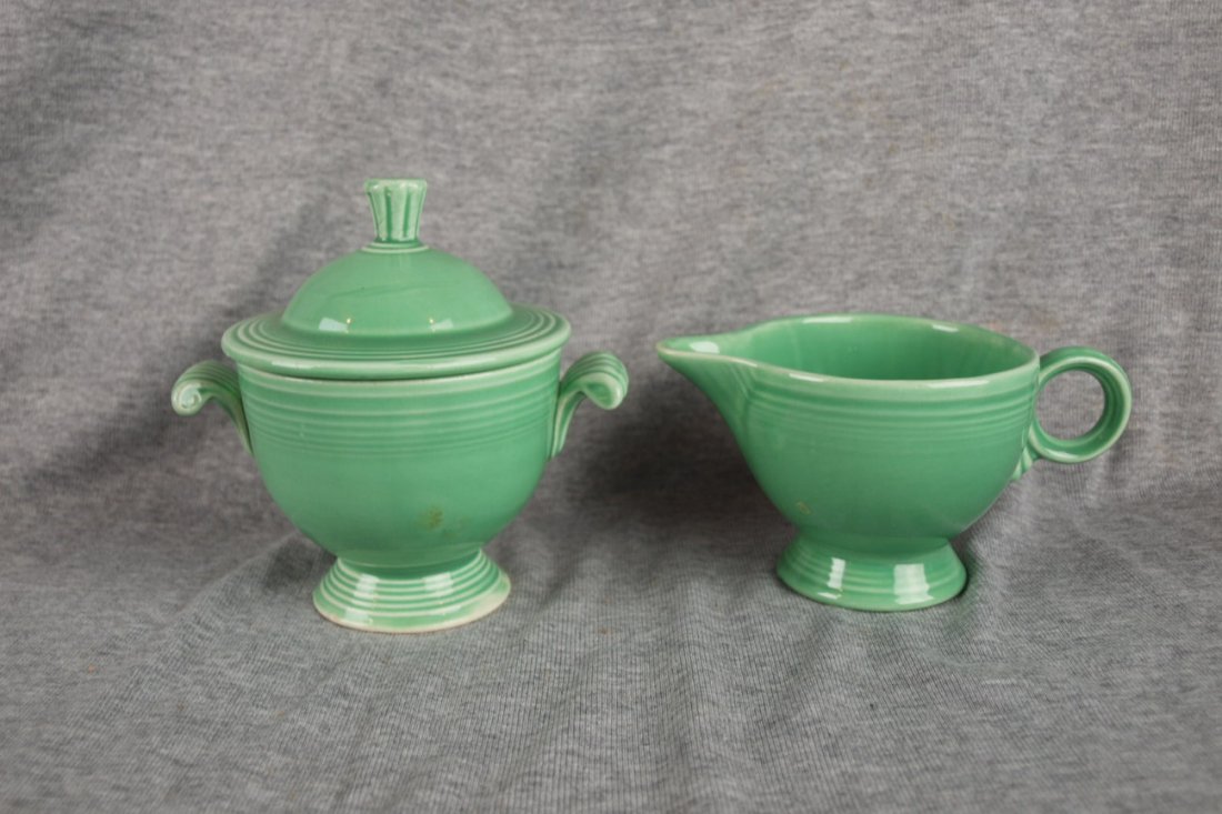 Fiesta cream & sugar, green: Fiesta cream & sugar, green