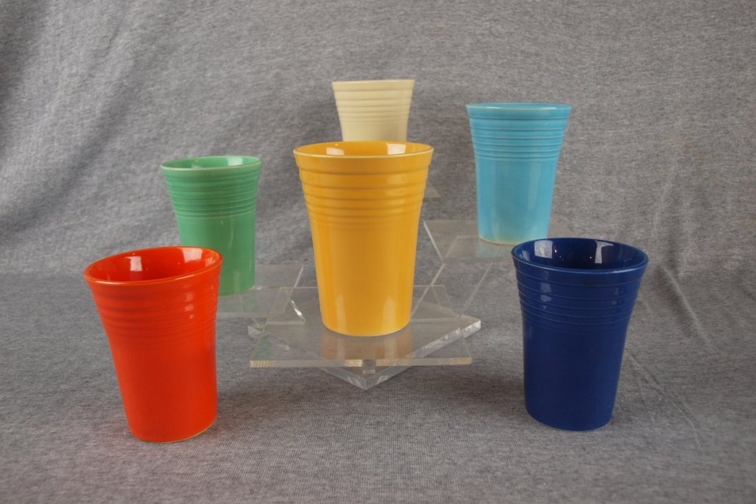 Fiesta water tumbler group, all 6 original colors: Fiesta water tumbler group, all 6 original colors