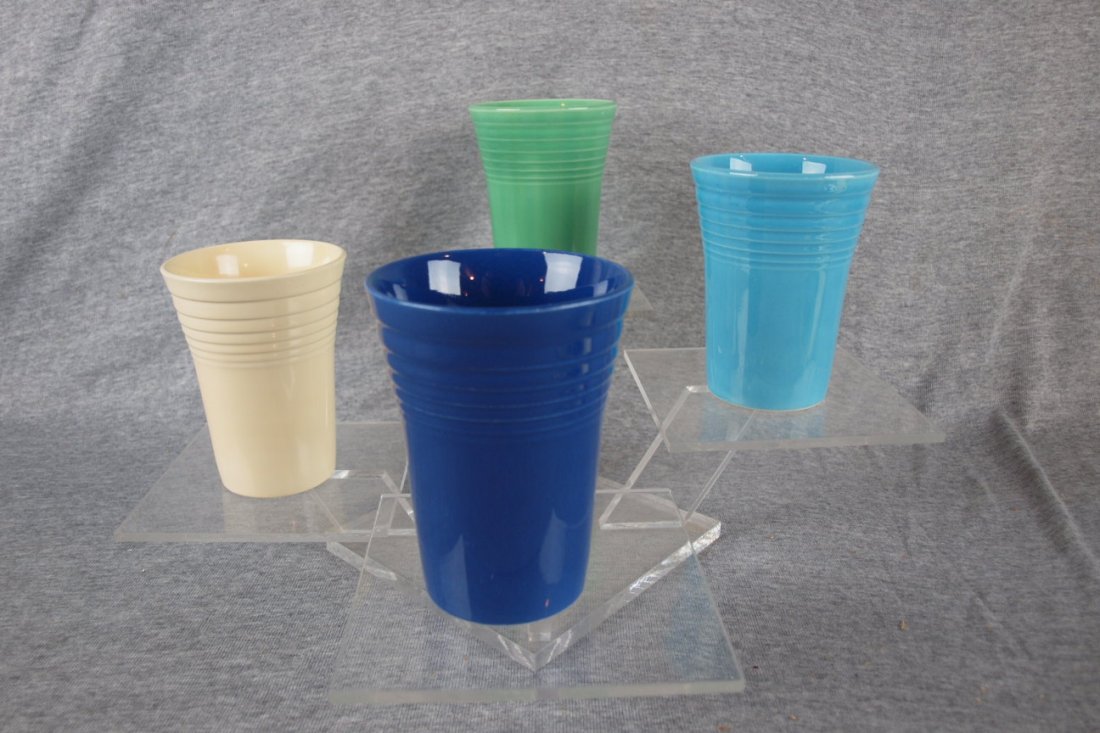 Fiesta water tumbler group, cobalt, ivory, turquoise,: Fiesta water tumbler group, cobalt, ivory, turquoise, green