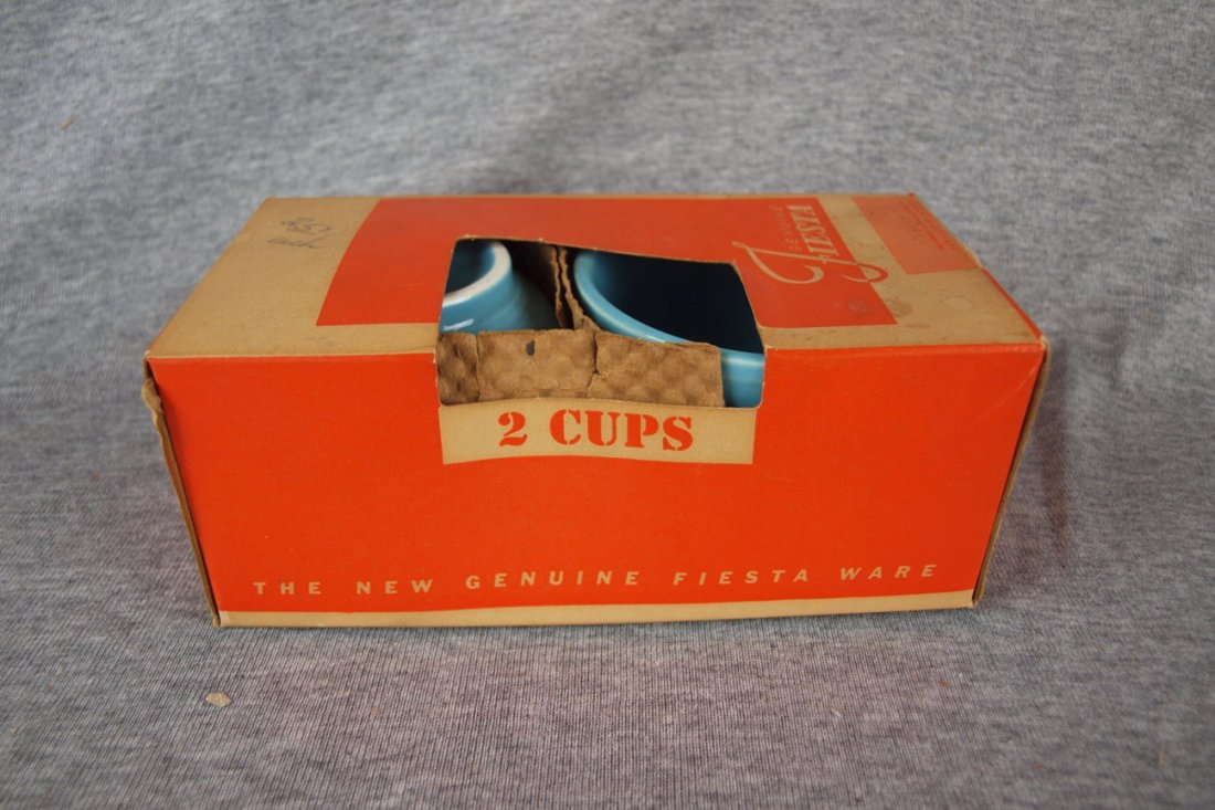 Fiesta pair of turquoise cups in original box: Fiesta pair of turquoise cups in original box