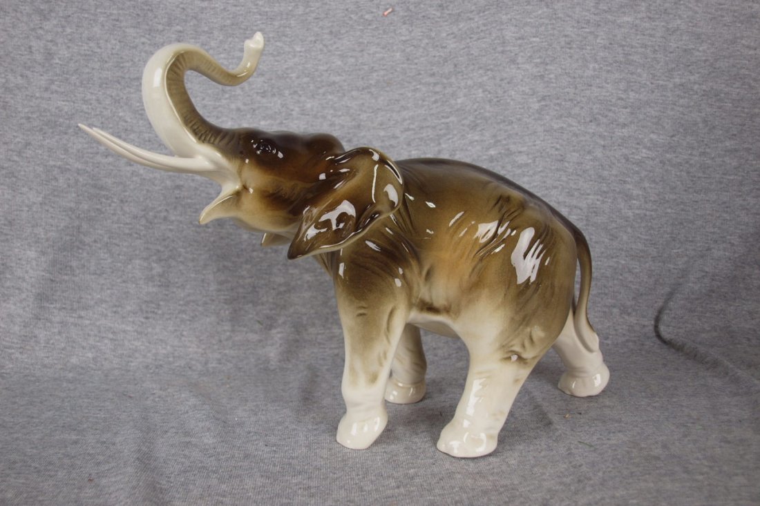 Royal Dux elephant figure, 10"h: Royal Dux elephant figure, 10"h