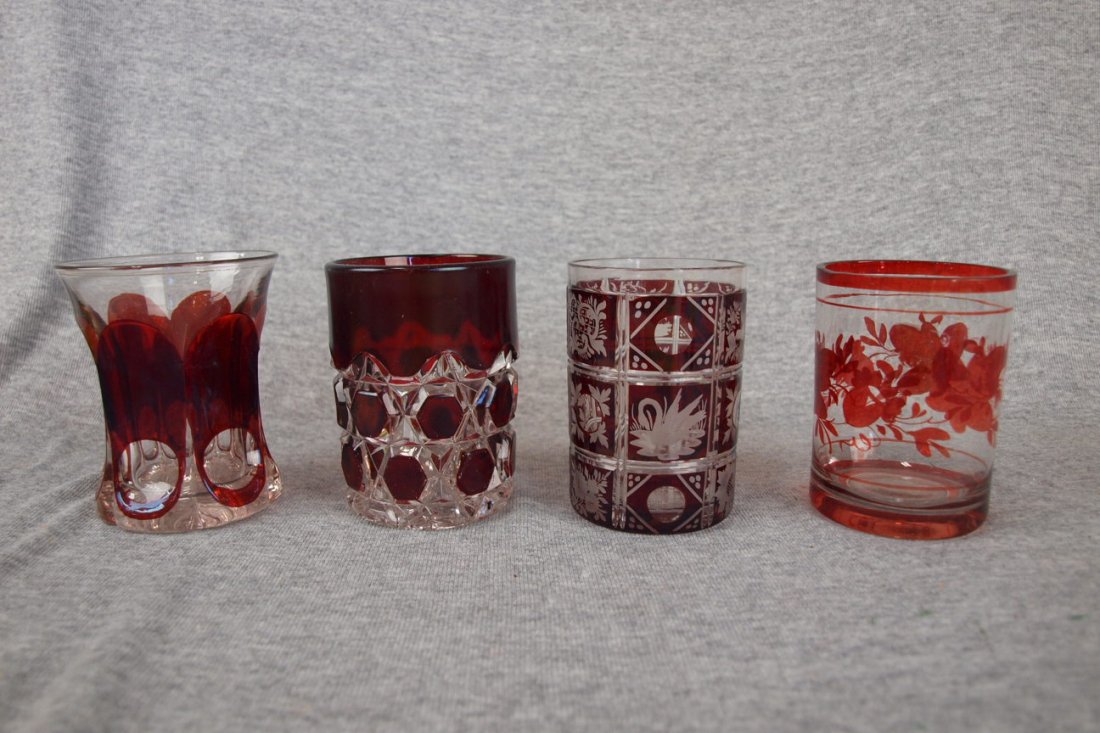 Ruby flash lot of 4 tumblers: Ruby flash lot of 4 tumblers