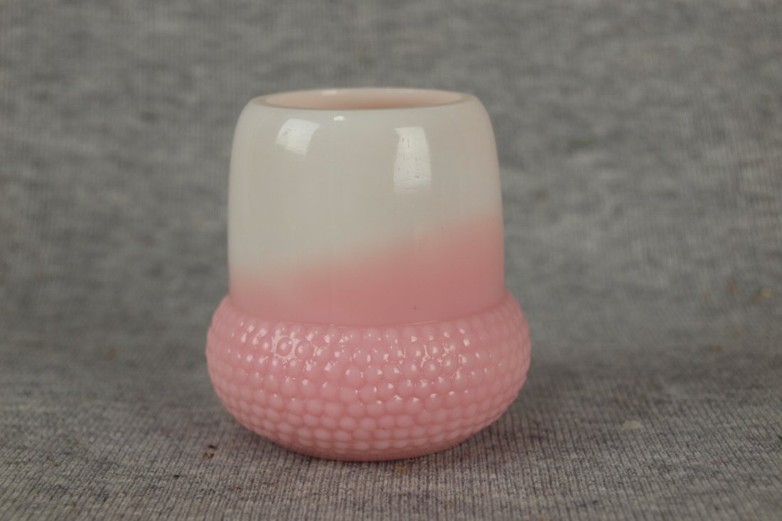 Peach blow acorn toothpick holder: Peach blow acorn toothpick holder
