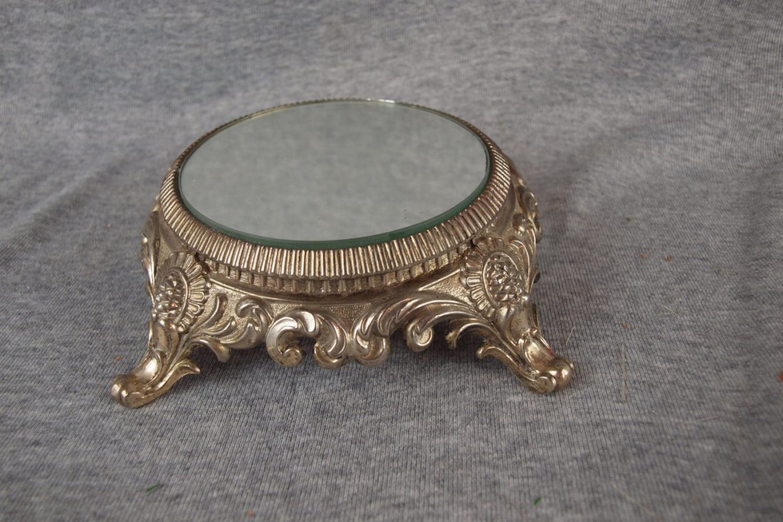 Silver plated round mirror plateau 7 1/2": Silver plated round mirror plateau 7 1/2"