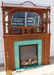 Oak stick and ball fireplace mantle with majolica