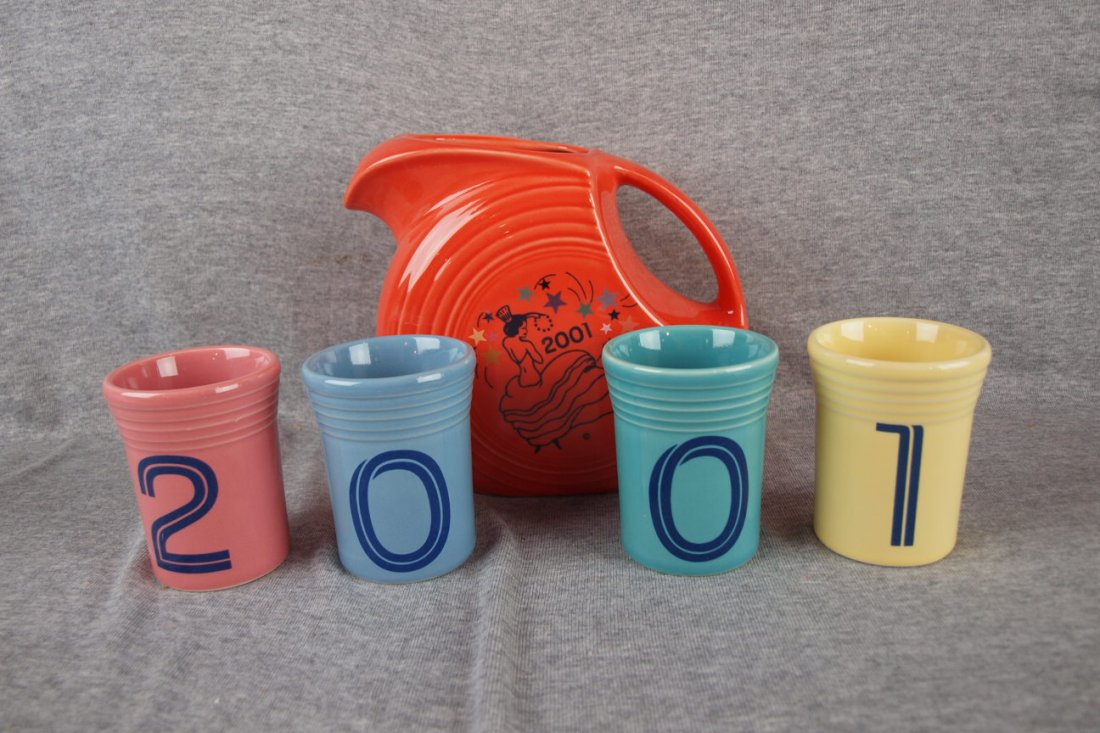 Fiesta Post 86 2001 5 pc beverage set, NIB: Fiesta Post 86 2001 5 pc beverage set, NIB