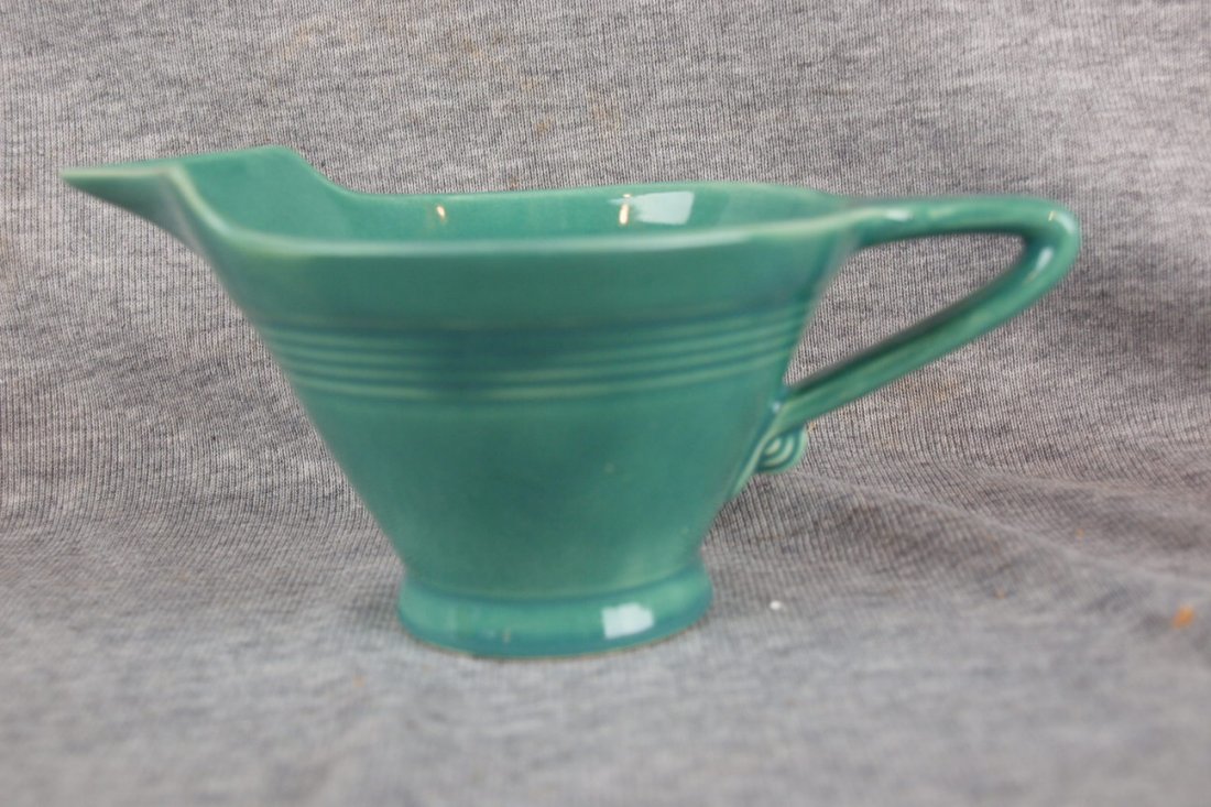 Harlequin high lip creamer, spruce green, minor spout: Harlequin high lip creamer, spruce green, minor spout nick