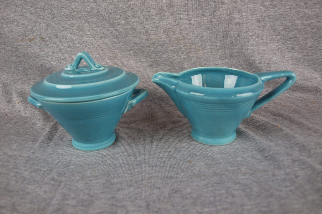 Harlequin turquoise cream & sugar: Harlequin turquoise cream & sugar