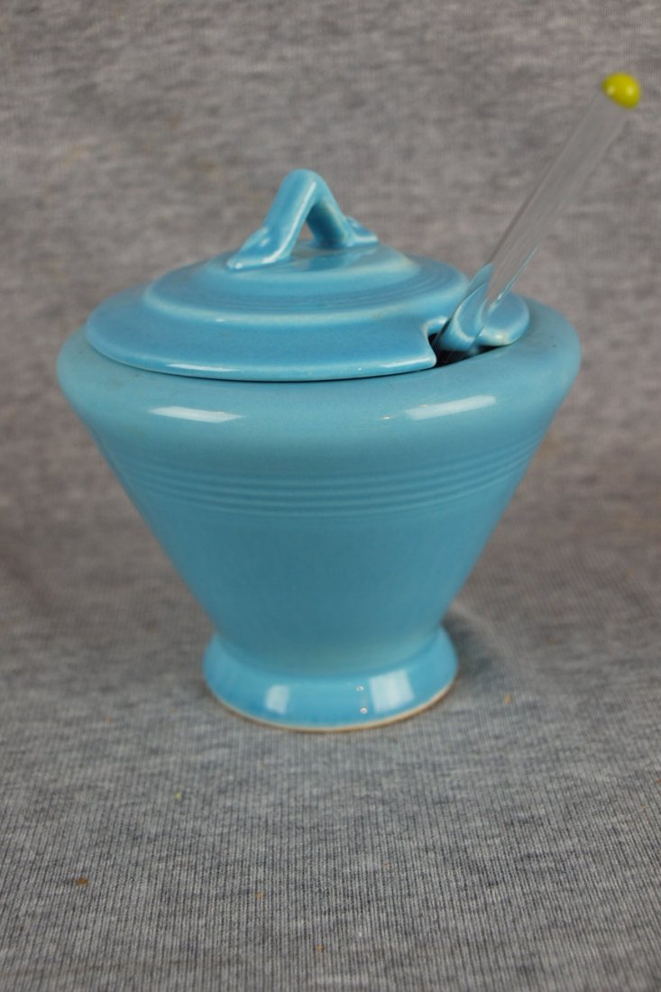 Harlequin marmalade, turquoise, minor nick to lid: Harlequin marmalade, turquoise, minor nick to lid