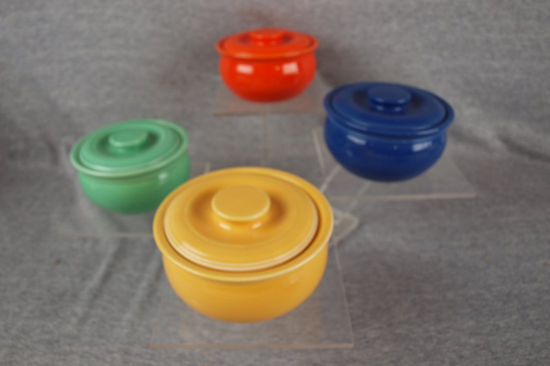 Fiesta Kitchen Kraft set of 4 individual casseroles -: Fiesta Kitchen Kraft set of 4 individual casseroles - red, cobalt, yellow, green