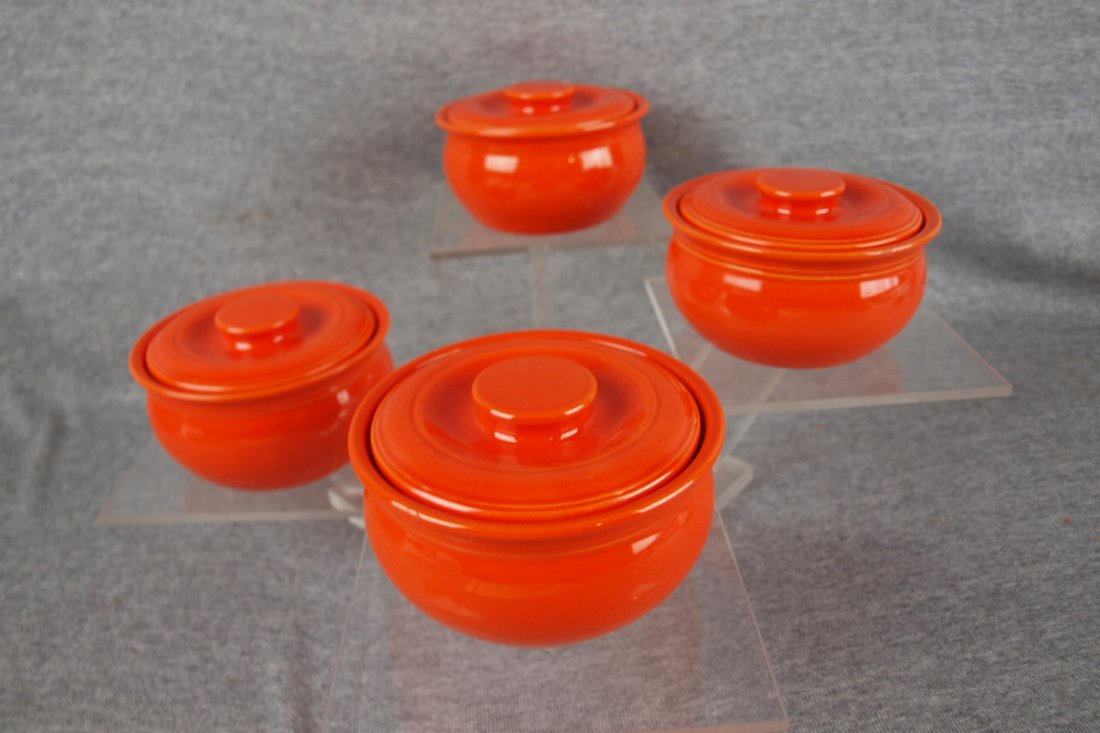 Fiesta Kitchen Kraft red set of 4 individual casseroles: Fiesta Kitchen Kraft red set of 4 individual casseroles