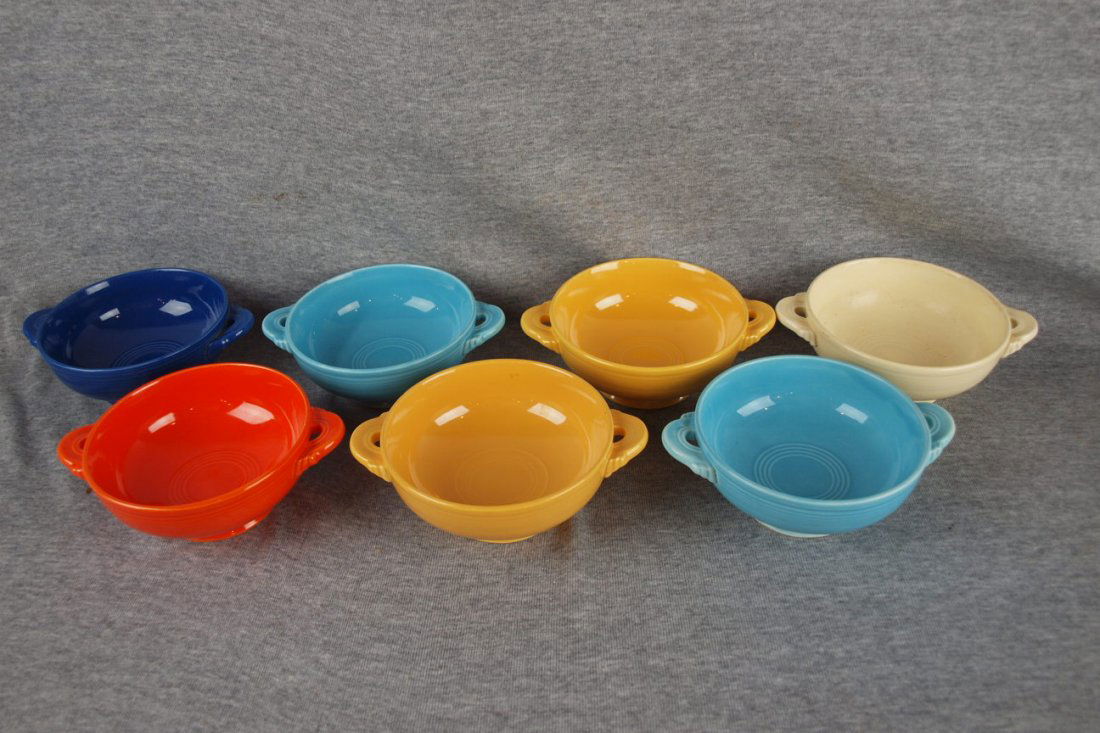 Fiesta cream soup lot of 7, original colors: Fiesta cream soup lot of 7, original colors