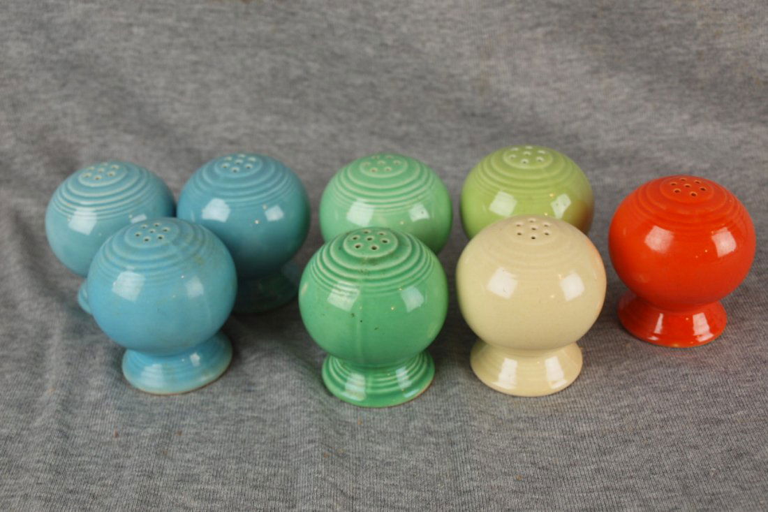 Fiesta shaker group, pairs - turquoise & green, singles: Fiesta shaker group, pairs - turquoise & green, singles - turquoise, ivory, chartreuse, red