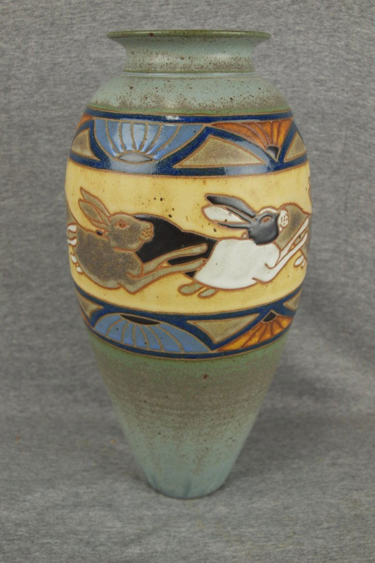 Eric Olson contemporary art pottery vase, "Running Sep 25, 2014
